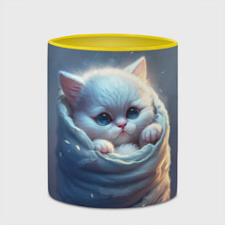 Кружка 3D Котик в мешке, цвет: 3D-белый + желтый — фото 2