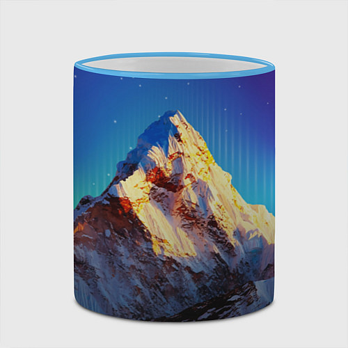 Кружка цветная Космический эверест / 3D-Небесно-голубой кант – фото 2