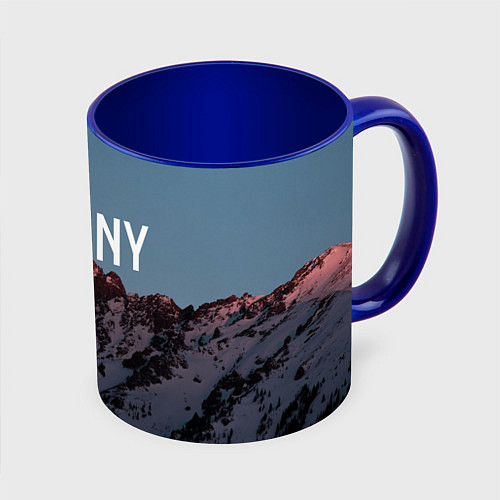 Кружка цветная Горы судьба / 3D-Белый + синий – фото 1