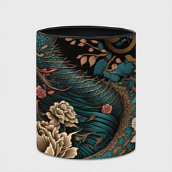 Кружка 3D Японский змей Irezumi, цвет: 3D-белый + черный — фото 2