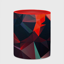 Кружка 3D Абстрактное стекло осколки, цвет: 3D-белый + красный — фото 2