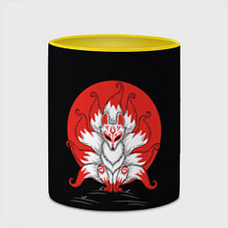 Кружка 3D Иллюстрация кицунэ, цвет: 3D-белый + желтый — фото 2