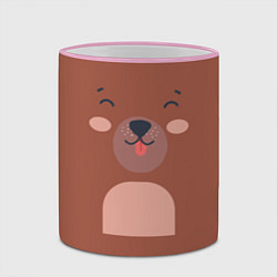 Кружка 3D Нарисованный мишка, цвет: 3D-розовый кант — фото 2