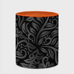 Кружка 3D Модный растительный орнамент, цвет: 3D-белый + оранжевый — фото 2