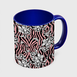 Кружка 3D Floral pattern - vanguard, цвет: 3D-белый + синий