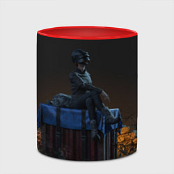 Кружка 3D PUBG drop, цвет: 3D-белый + красный — фото 2
