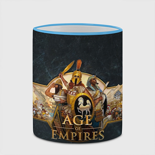 Кружка цветная Age of Empires Эпоха империй / 3D-Небесно-голубой кант – фото 2