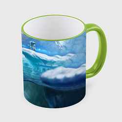 Кружка 3D Subnautica - КРАБ на леднике, цвет: 3D-светло-зеленый кант