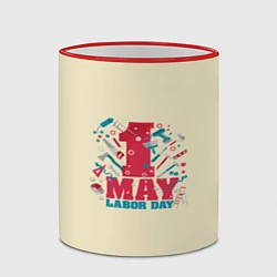 Кружка 3D 1 мая - праздник труда, цвет: 3D-красный кант — фото 2