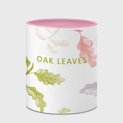 Кружка 3D Oak leaves, цвет: 3D-белый + розовый — фото 2
