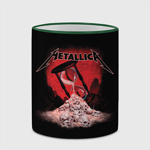 Кружка цветная Metallica - время / 3D-Зеленый кант – фото 2