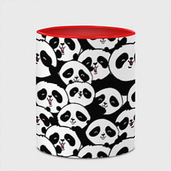 Кружка 3D Весёлые панды, цвет: 3D-белый + красный — фото 2