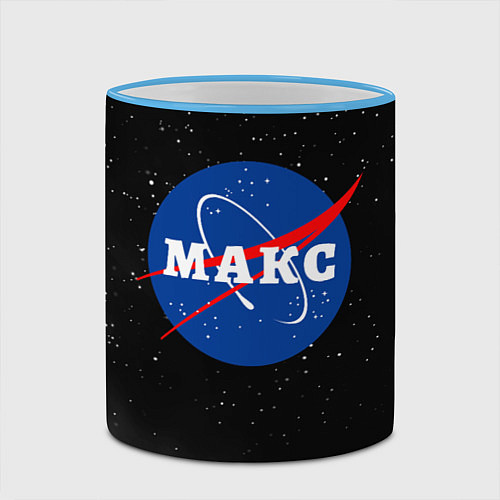 Кружка цветная Макс Наса космос / 3D-Небесно-голубой кант – фото 2