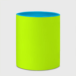 Кружка 3D Лайм цвет: однотонный лаймовый, цвет: 3D-белый + небесно-голубой — фото 2
