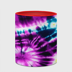 Кружка 3D Тай дай фиолетовый узор, цвет: 3D-белый + красный — фото 2