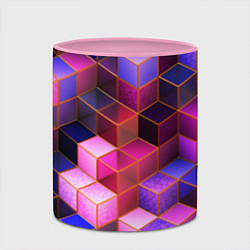Кружка 3D Цветные кубики, цвет: 3D-белый + розовый — фото 2