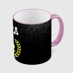 Кружка 3D Инга и желтый символ СССР со звездой, цвет: 3D-розовый кант