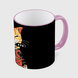 Кружка 3D Yakuza tattoo cat, цвет: 3D-розовый кант