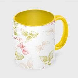 Кружка 3D Birch leaves, цвет: 3D-белый + желтый