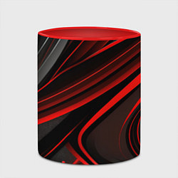 Кружка 3D Black and red abstract, цвет: 3D-белый + красный — фото 2