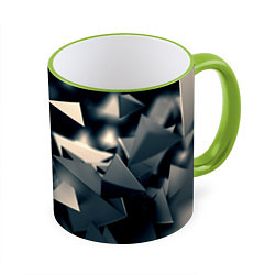 Кружка 3D Dark abstraction, цвет: 3D-светло-зеленый кант