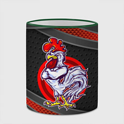 Кружка 3D Боевой петух, цвет: 3D-зеленый кант — фото 2