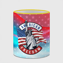 Кружка 3D American freedom, цвет: 3D-желтый кант — фото 2