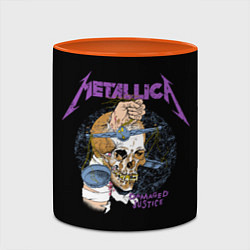 Кружка 3D Metallica - damaged justice, цвет: 3D-белый + оранжевый — фото 2