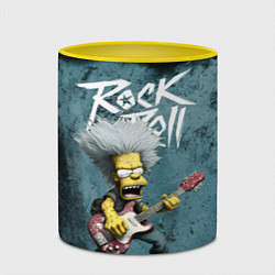 Кружка 3D Rock n roll style Simpsons, цвет: 3D-белый + желтый — фото 2