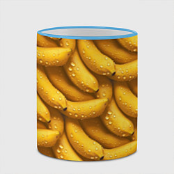 Кружка 3D Сочная текстура из бананов, цвет: 3D-небесно-голубой кант — фото 2