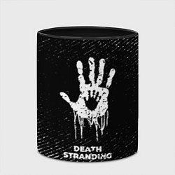 Кружка 3D Death Stranding с потертостями на темном фоне, цвет: 3D-белый + черный — фото 2