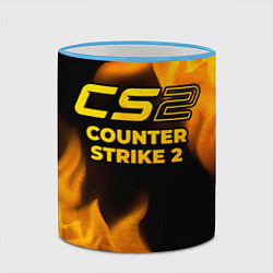 Кружка 3D Counter Strike 2 - gold gradient, цвет: 3D-небесно-голубой кант — фото 2