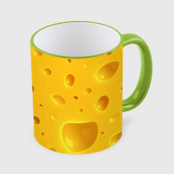 Кружка 3D Сырная текстура, цвет: 3D-светло-зеленый кант