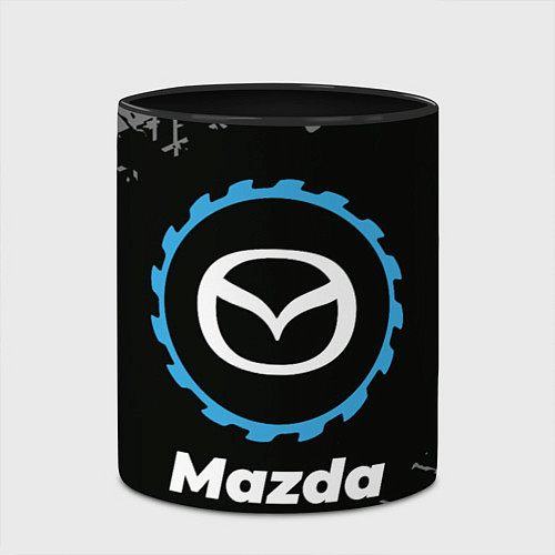 Кружка цветная Mazda в стиле Top Gear со следами шин на фоне / 3D-Белый + черный – фото 2