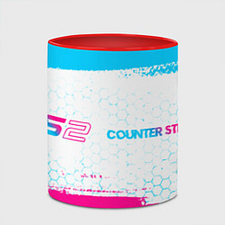 Кружка 3D Counter Strike 2 neon gradient style: надпись и си, цвет: 3D-белый + красный — фото 2