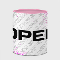 Кружка 3D Opel pro racing: надпись и символ, цвет: 3D-белый + розовый — фото 2