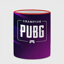 Кружка 3D PUBG gaming champion: рамка с лого и джойстиком на, цвет: 3D-красный кант — фото 2