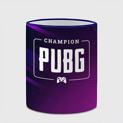 Кружка 3D PUBG gaming champion: рамка с лого и джойстиком на, цвет: 3D-синий кант — фото 2