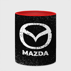 Кружка 3D Mazda с потертостями на темном фоне, цвет: 3D-белый + красный — фото 2