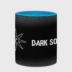Кружка 3D Dark Souls glitch на темном фоне: надпись и символ, цвет: 3D-белый + небесно-голубой — фото 2