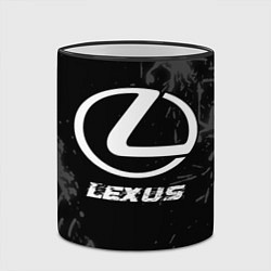 Кружка 3D Lexus speed на темном фоне со следами шин, цвет: 3D-черный кант — фото 2