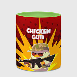 Кружка 3D Chicken Gun - спецназ, цвет: 3D-белый + светло-зеленый — фото 2
