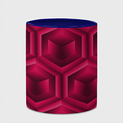 Кружка 3D Многоугольник и куб, цвет: 3D-белый + синий — фото 2