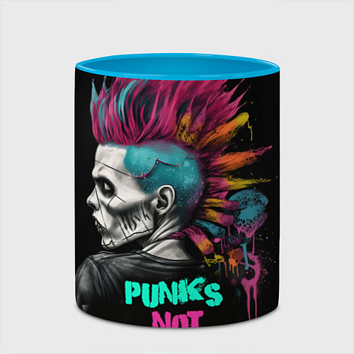 Кружка цветная Punks not dear / 3D-Белый + небесно-голубой – фото 2