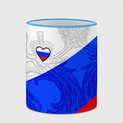 Кружка 3D Сердечко - Россия, цвет: 3D-небесно-голубой кант — фото 2