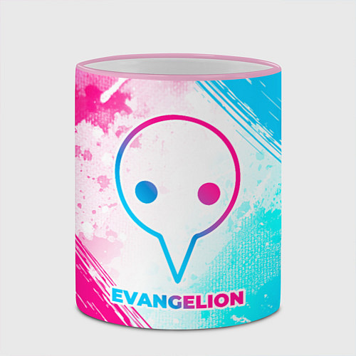 Кружка цветная Evangelion neon gradient style / 3D-Розовый кант – фото 2