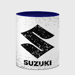 Кружка 3D Suzuki с потертостями на светлом фоне, цвет: 3D-белый + синий — фото 2