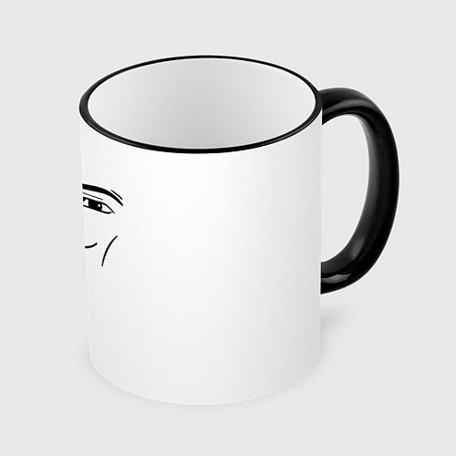 Кружка цветная Одежда Man Face Roblox / 3D-Черный кант – фото 1