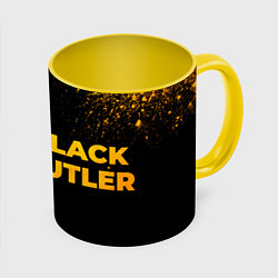 Кружка 3D Black Butler - gold gradient: надпись и символ, цвет: 3D-белый + желтый