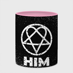 Кружка 3D HIM с потертостями на темном фоне, цвет: 3D-белый + розовый — фото 2